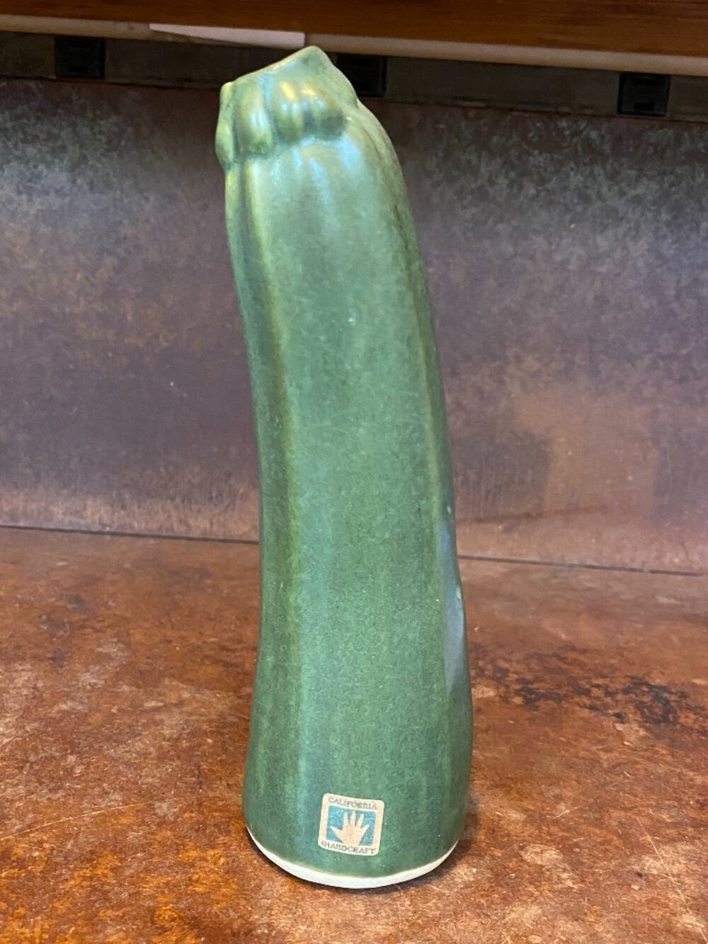 1990s Patricia Garrett Zucchini Vase Vintage San Francisco Berkeley Cali Pottery